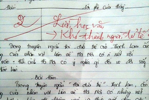 Những lời phê hài hước, khiến học sinh